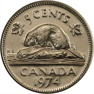 Canadian 1974 Five Cent Value