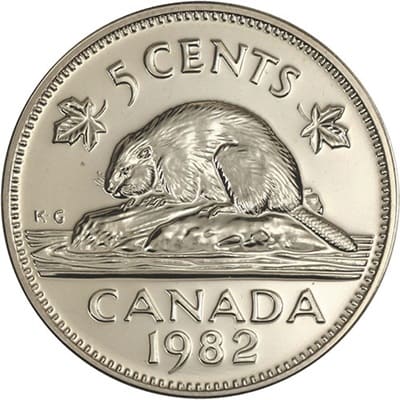 Canadian 1982 Five Cent Value