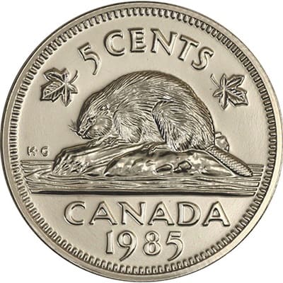 Canadian 1985 Five Cent Value
