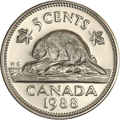 Canadian 1988 Five Cent Value