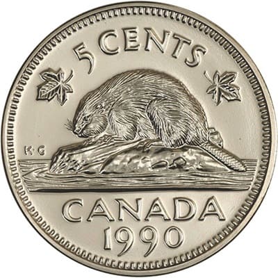 Canadian 1990 Five Cent Value