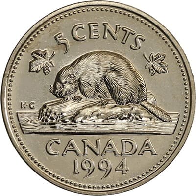 Canadian 1994 Five Cent Value
