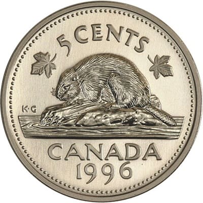 Canadian 1996 Five Cent Value
