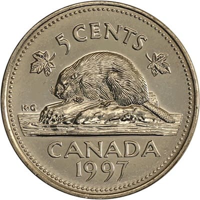 Canadian 1997 Five Cent Value