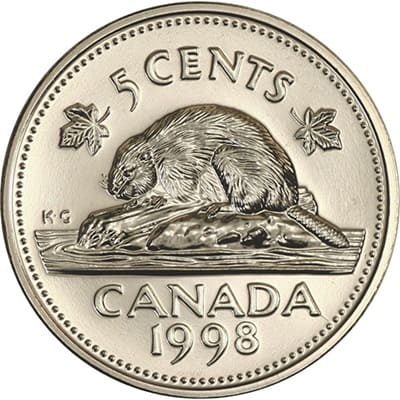 Canadian 1998 Five Cent Value