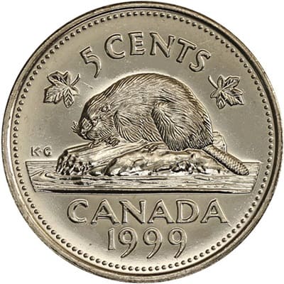 Canadian 1999 Five Cent Value