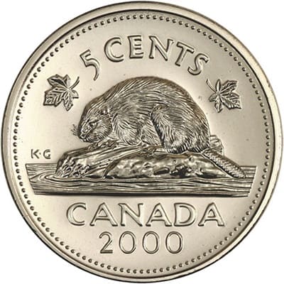 Canadian 2000 Five Cent Value