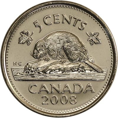 Canadian 2008 Five Cent Value