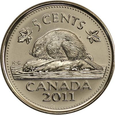 Canadian 2011 Five Cent Value