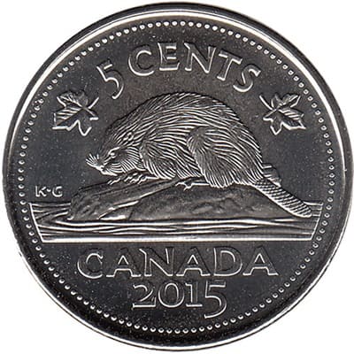 Canadian 2015 Five Cent Value