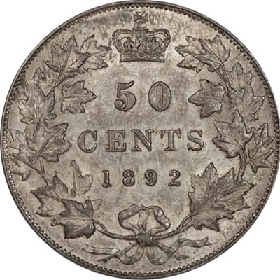 Canadian 1892 50 Cent Value