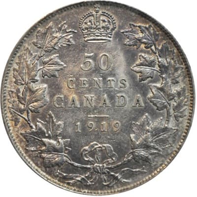 Canadian 1919 50 Cent Value