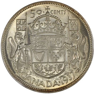 Canadian 1937 50 Cent Value