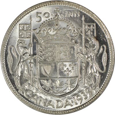 Canadian 1939 50 Cent Value