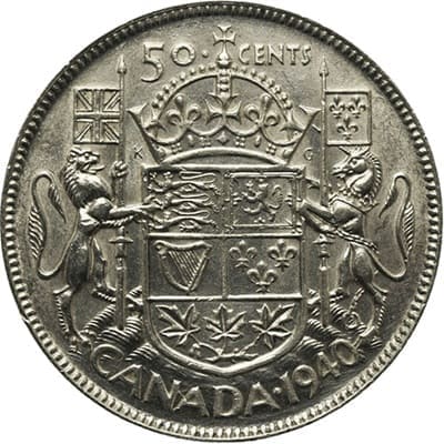 Canadian 1940 50 Cent Value