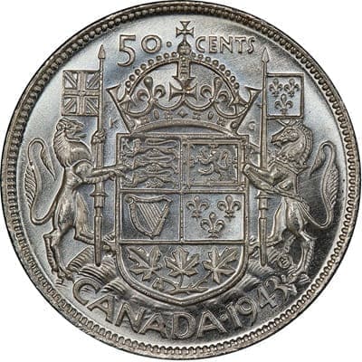 Canadian 1943 50 Cent Value