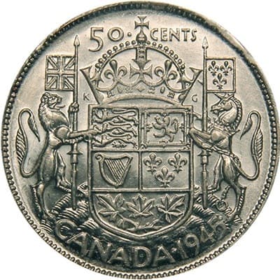 Canadian 1945 50 Cent Value