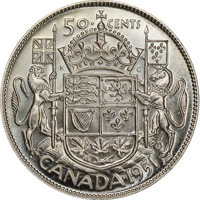 Canadian 1951 50 Cent Value