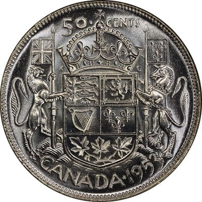 Canadian 1953 50 Cent Value