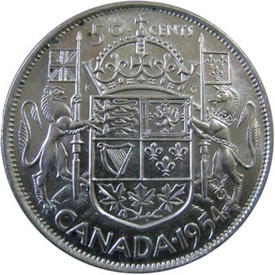 Canadian 1954 50 Cent Value