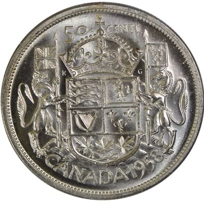 Canadian 1958 50 Cent Value