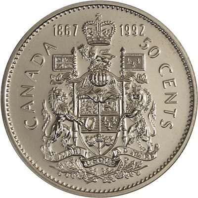 Canadian 1992 50 Cent Value