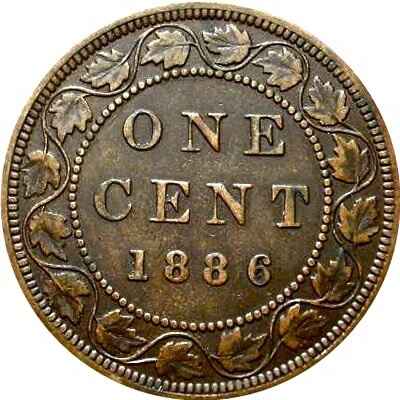Canadian Canadian 1886 Large Cent Value