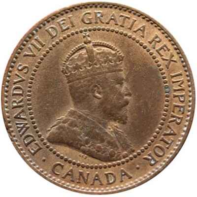 Canadian Canadian 1908 Large Cent Value