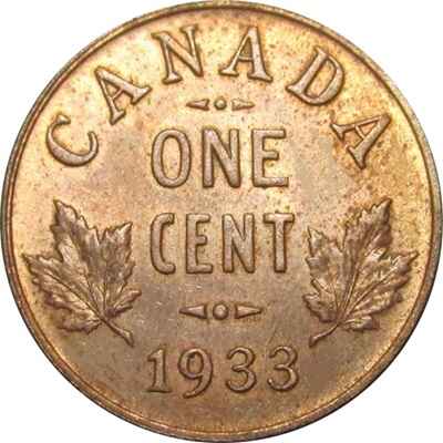 Canadian 1933 Small Cent Value