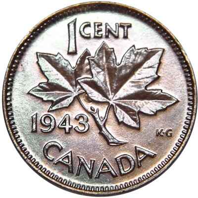 Canadian 1943 One Cent Value