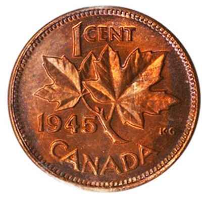 Canadian 1945 One Cent Value