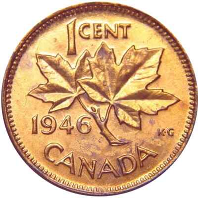 Canadian 1946 One Cent Value