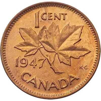 Canadian 1947 One Cent Value