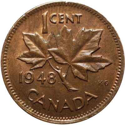 Canadian 1948 One Cent Value