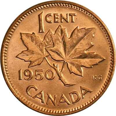 Canadian 1950 One Cent Value