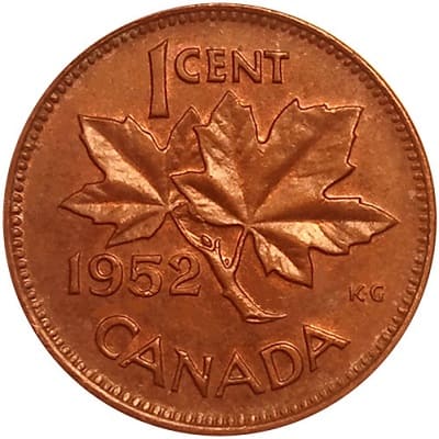 Canadian 1952 One Cent Value