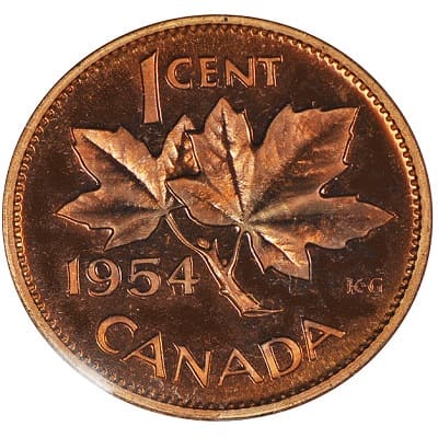 Canadian 1954 One Cent Value