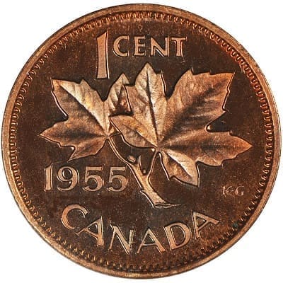 Canadian 1955 One Cent Value