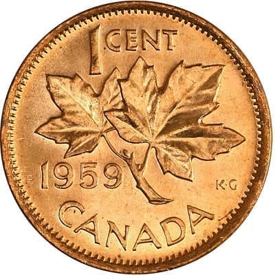 Canadian 1959 One Cent Value