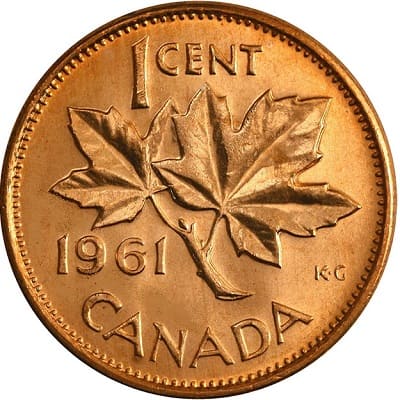 Canadian 1961 One Cent Value