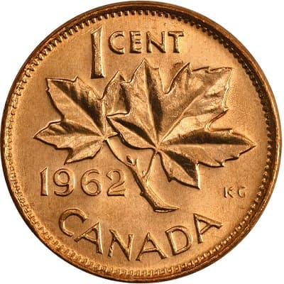 Canadian 1962 One Cent Value