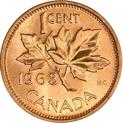 Canadian 1963 One Cent Value