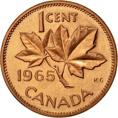 Canadian 1965 One Cent Value