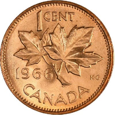 Canadian 1966 One Cent Value