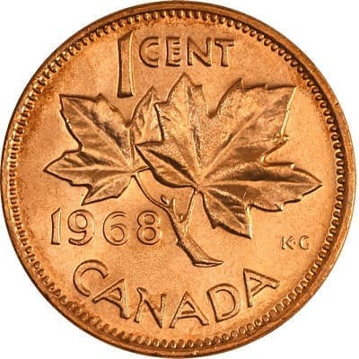 Canadian 1968 One Cent Value
