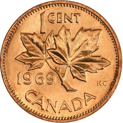 Canadian 1969 One Cent Value
