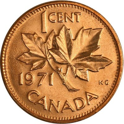 Canadian 1971 One Cent Value