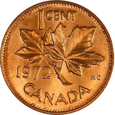 Canadian 1972 One Cent Value
