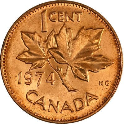 Canadian 1974 One Cent Value
