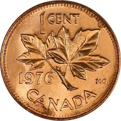 Canadian 1976 One Cent Value